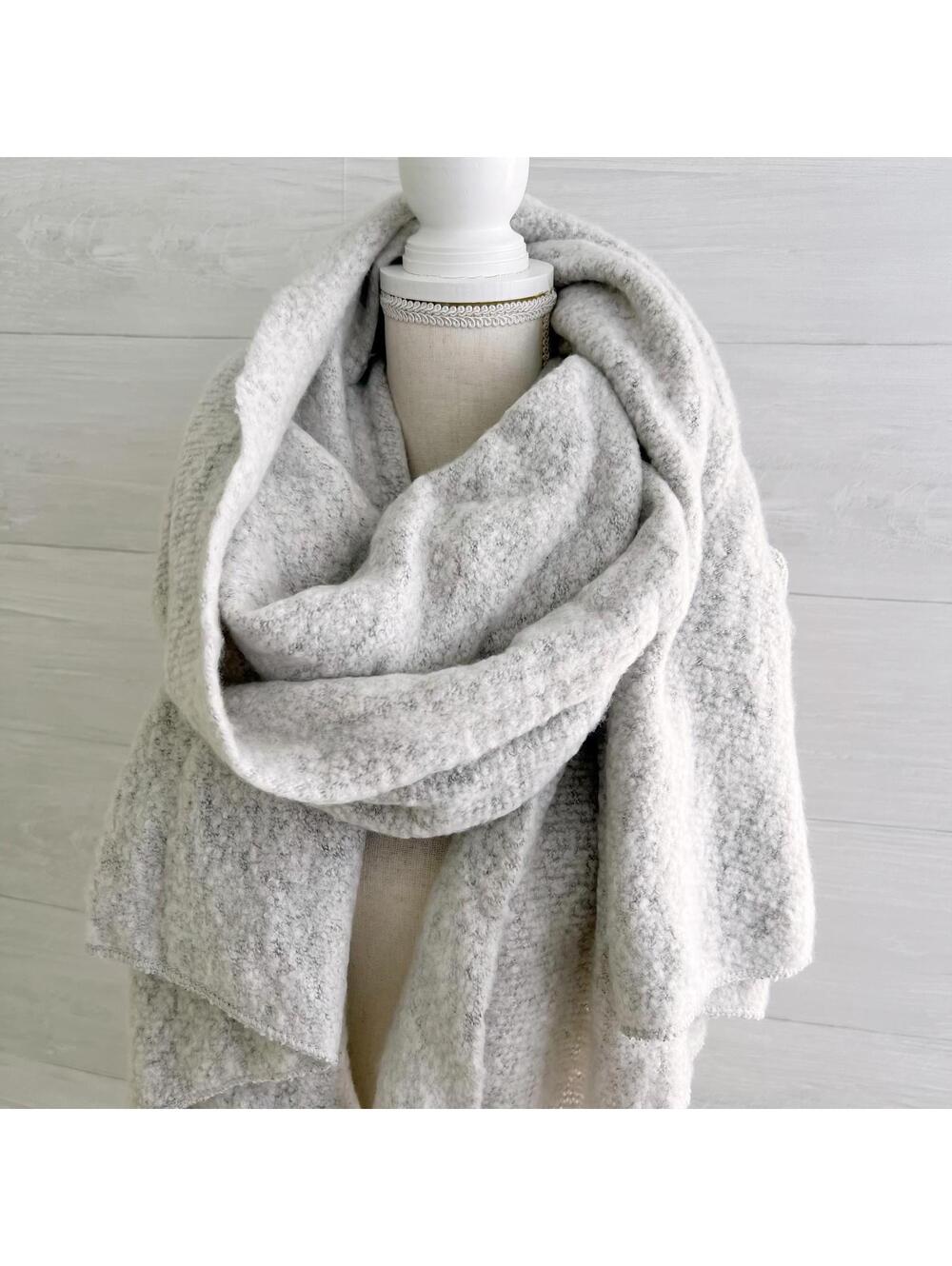 NWT Altar’d State - Heather Gray soft fuzzy oversize scarf 29” x 90” - Picture 2 of 6